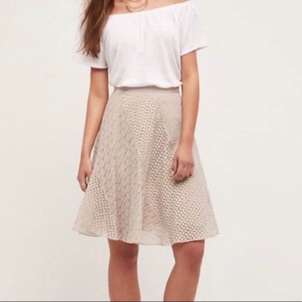 Anthropologie Thera Leaf Print Skirt